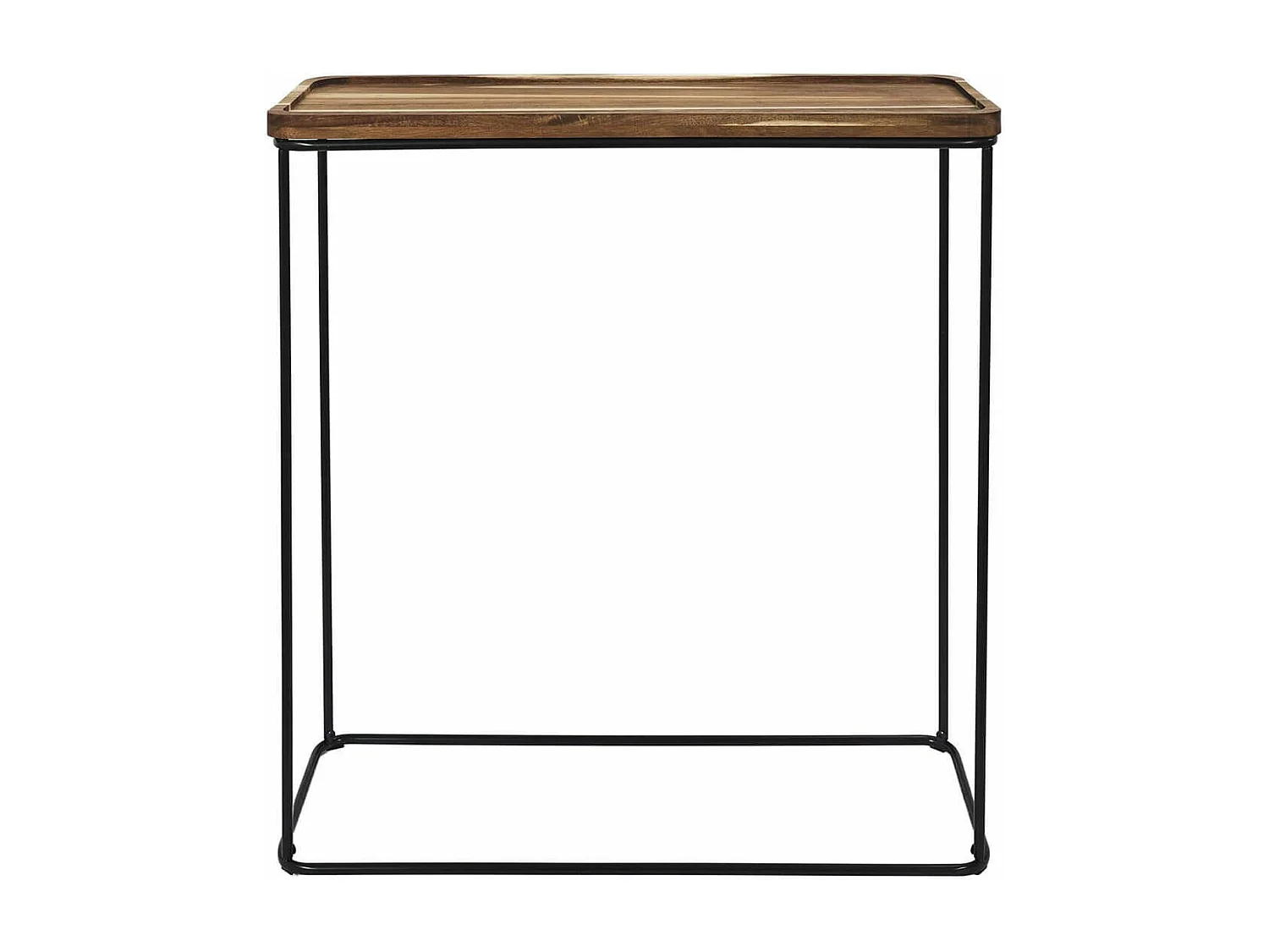 LIVIO - Console en métal filaire et plateau en acacia