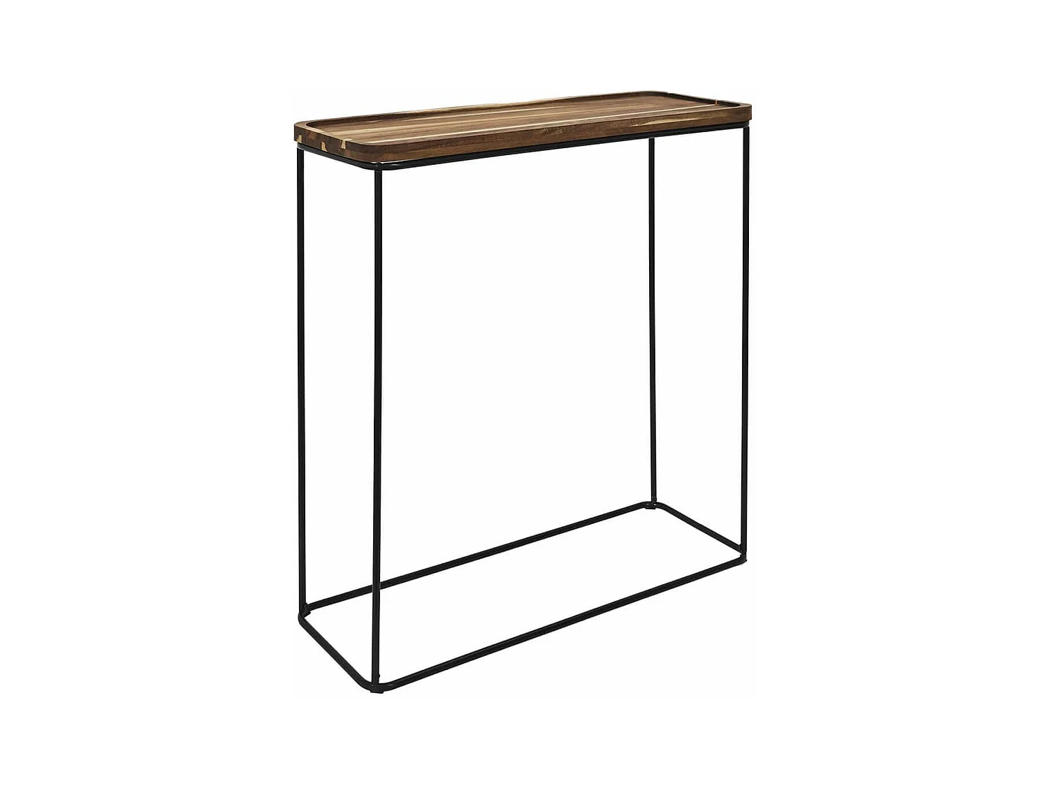 LIVIO - Console en métal filaire et plateau en acacia