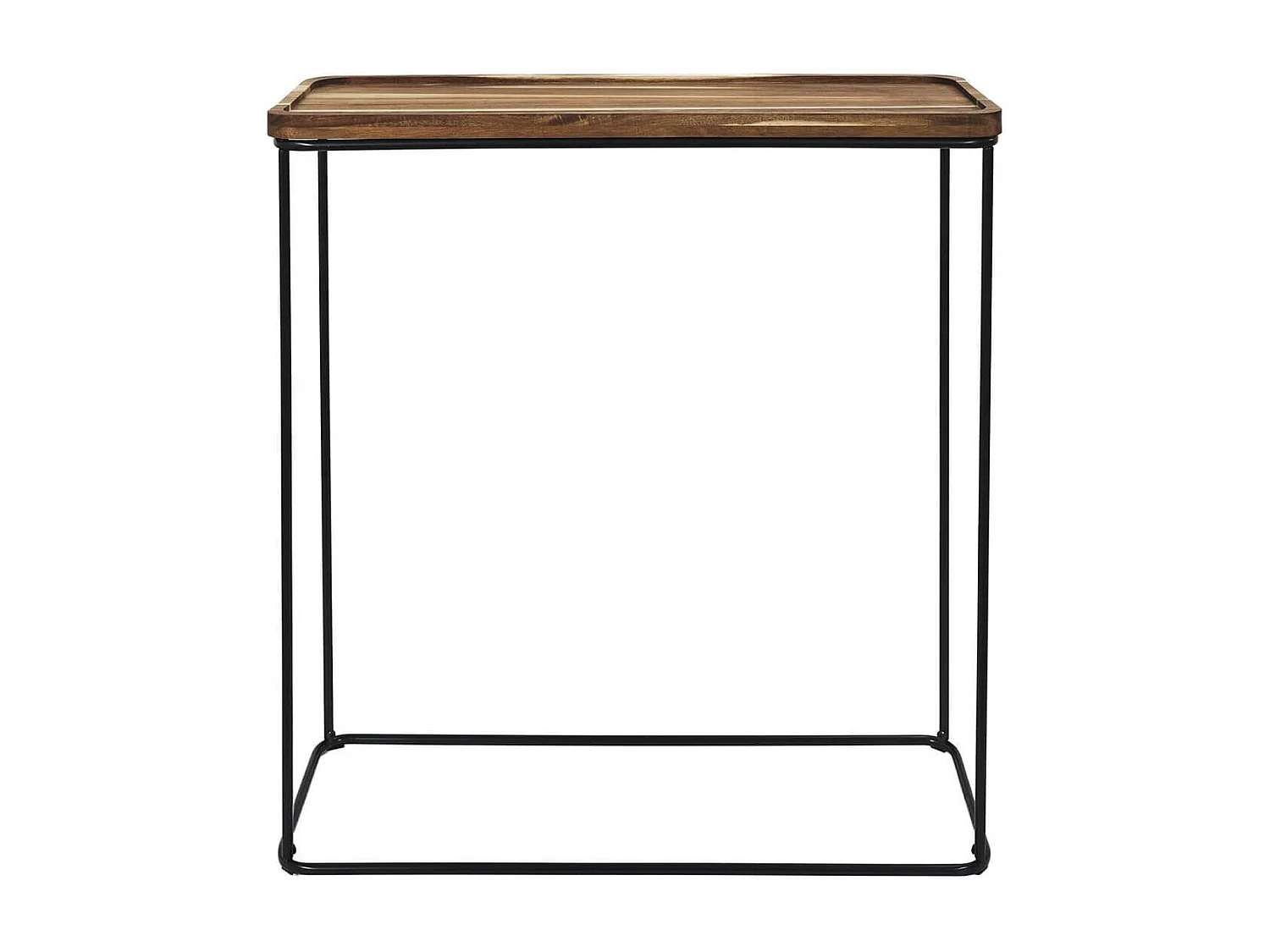 LIVIO - Console en métal filaire et plateau en acacia