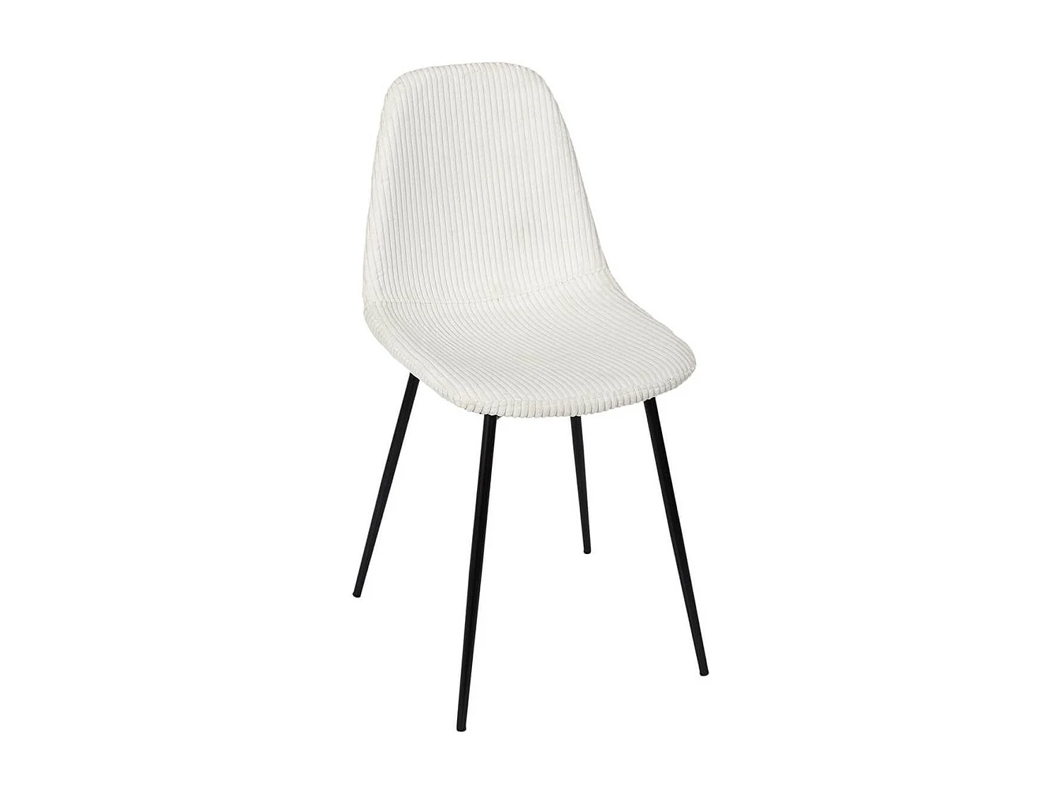 AMORY - Lot de 2 chaises en velours côtelé coloris crème