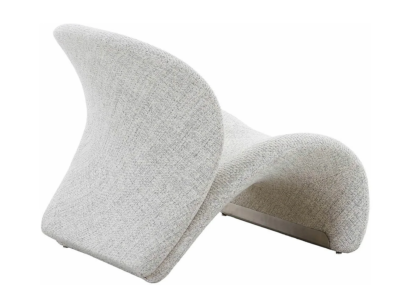 ALFREDO - Fauteuil Tissu Maille Chniée Gris Clair