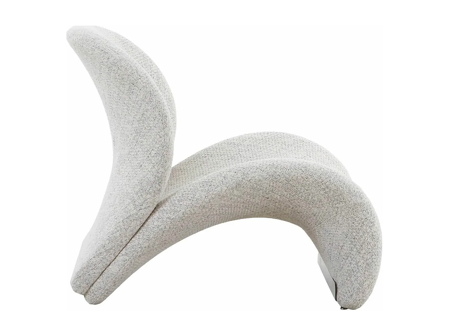 ALFREDO - Fauteuil Tissu Maille Chniée Gris Clair