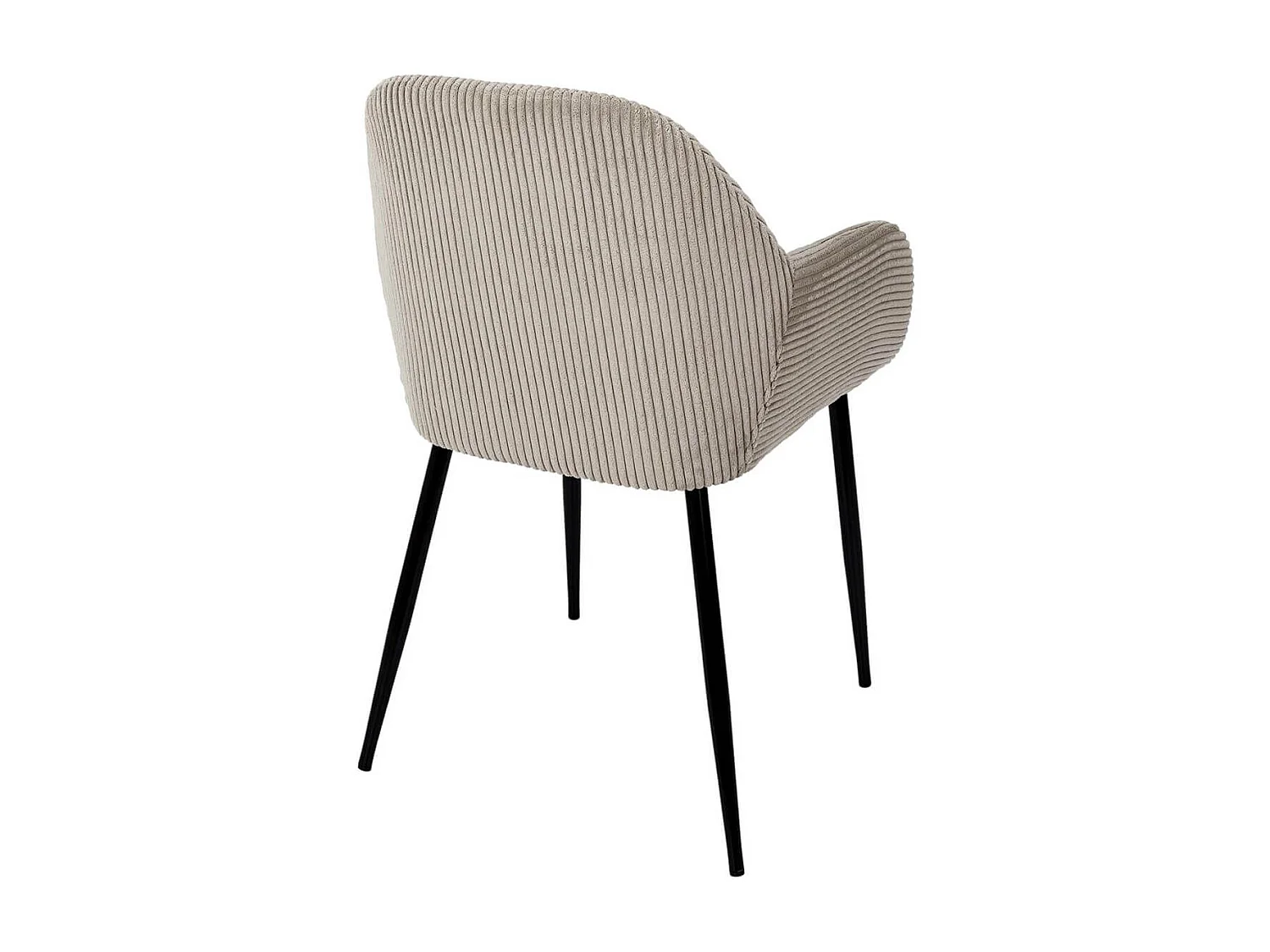 AMORY - Lot de 2 fauteuils de table en velours côtelé coloris taupe