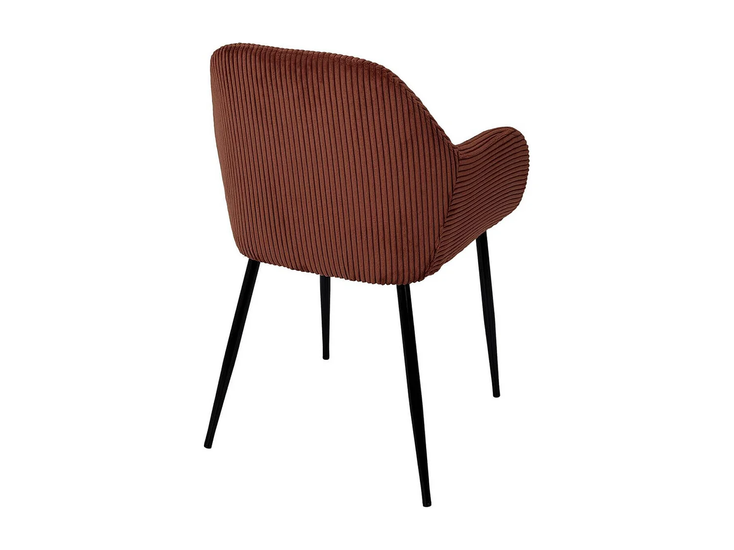 AMORY - Lot de 2 fauteuils de table en velours côtelé coloris terracotta