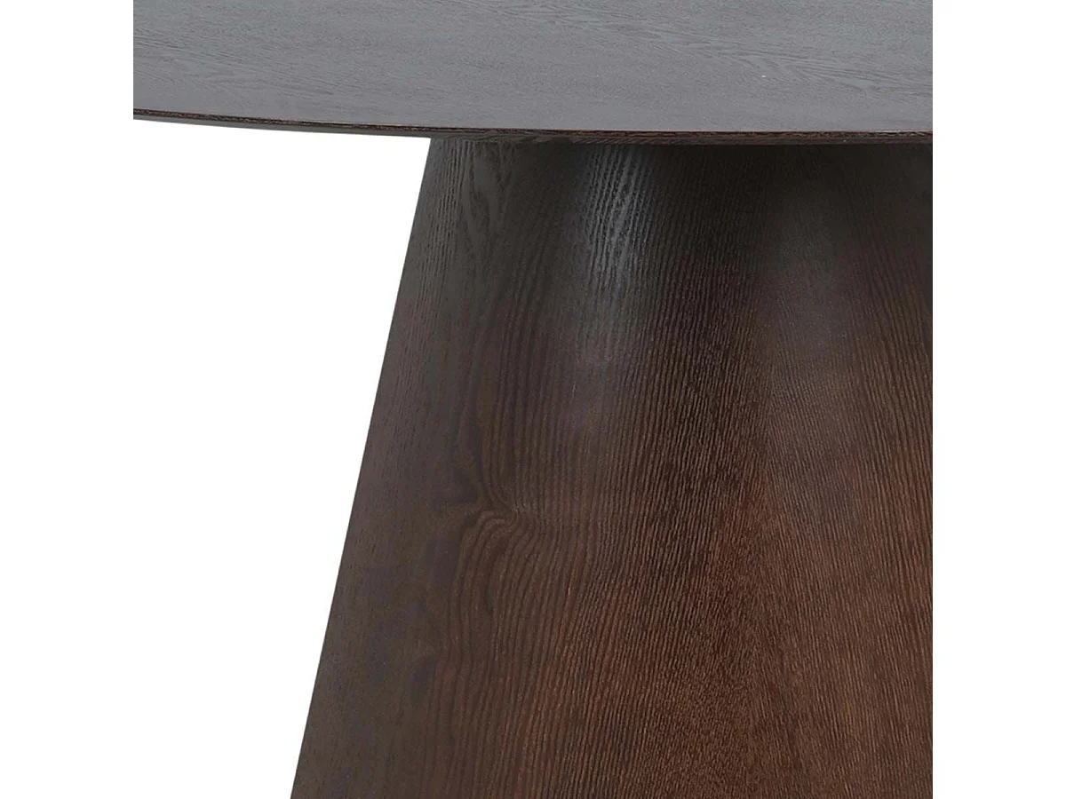 CARACAS - Table Ovale 160cm Pied Central MDF Placage Noyer