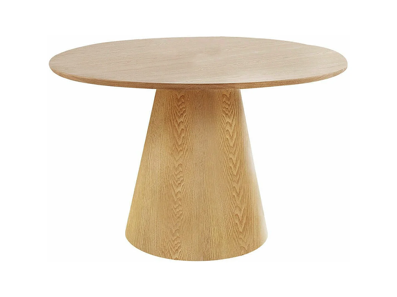 CARACAS - Table Ronde 120cm Pied Central MDF Placage Frêne