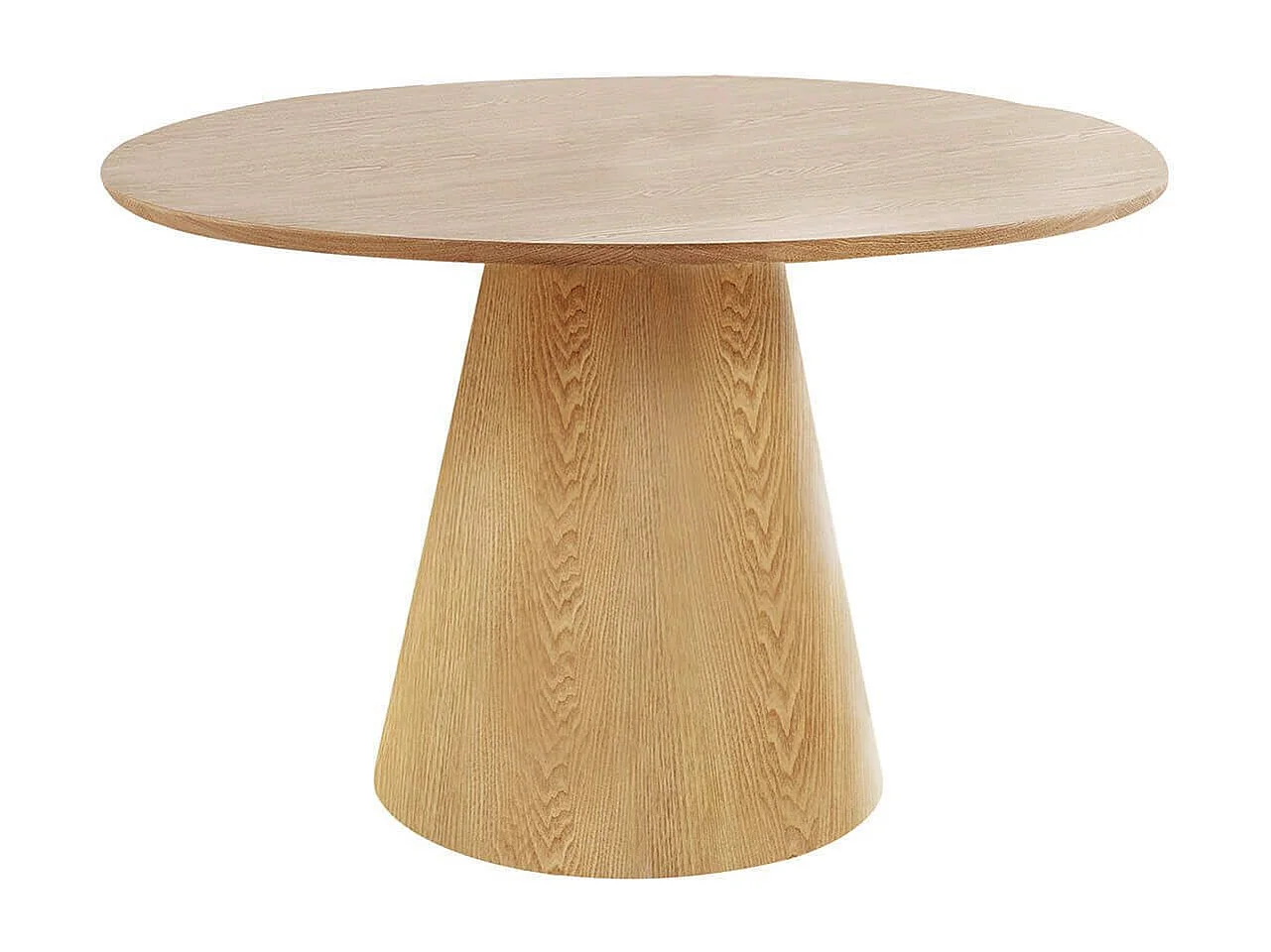 CARACAS - Table Ronde 120cm Pied Central MDF Placage Frêne