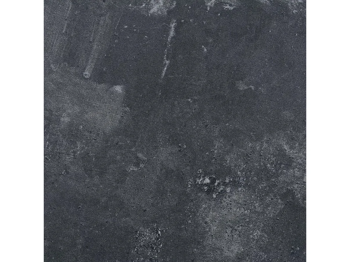 BISTRO - Table Carrée Plateau Mélaminé Noir Pied Central Métal Noir