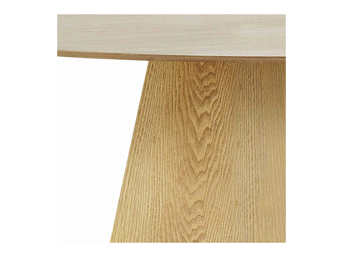 CARACAS - Table Ovale 160cm Pied Central MDF Placage Frêne