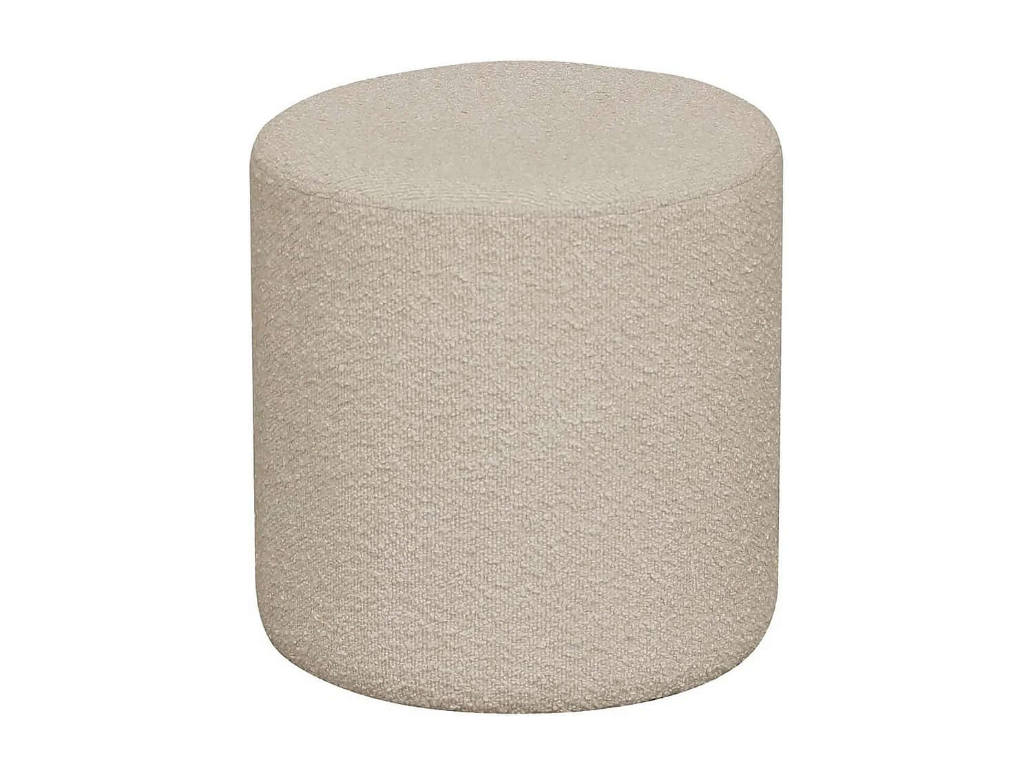 BUBBEL - Pouf Rond Ø34cm en Tissu Bouclé Coloris Beige