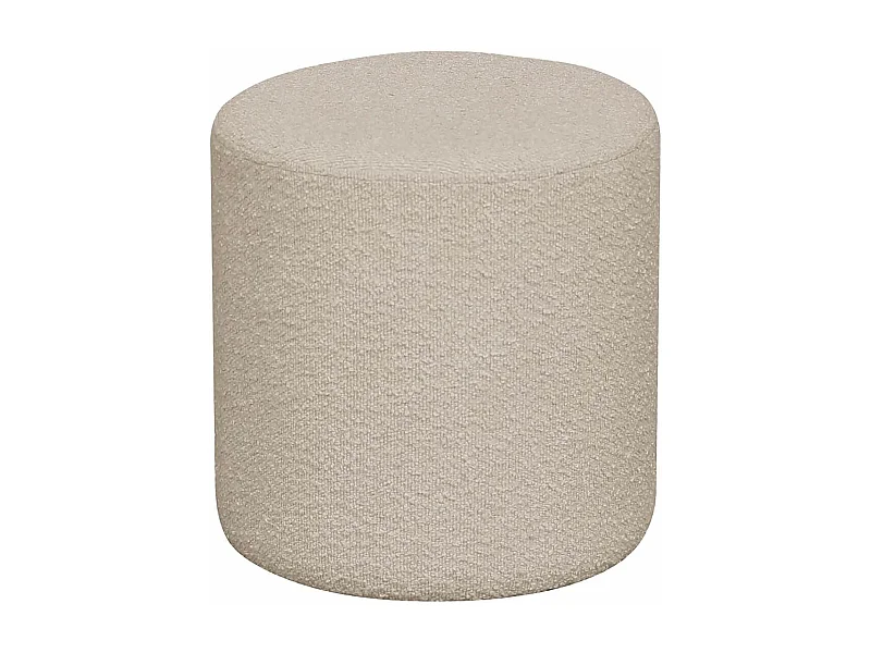 BUBBEL - Pouf Rond Ø34cm en Tissu Bouclé Coloris Beige