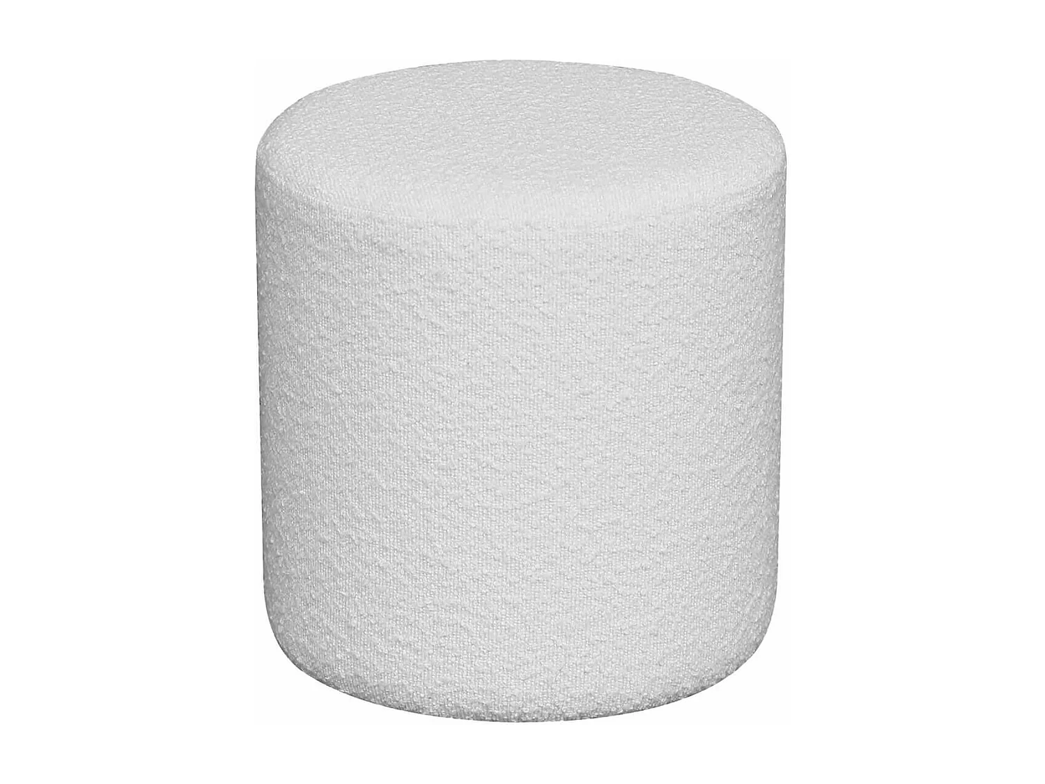 BUBBEL - Pouf Rond Ø34cm en  Tissu Bouclé Coloris Blanc