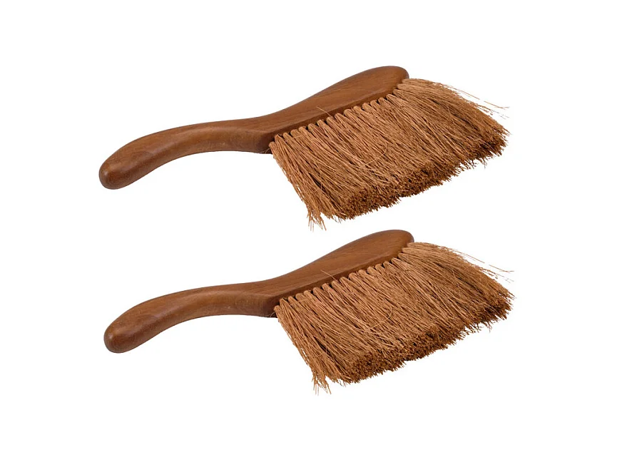 Lot de 2 balayettes en bois de teck et fibre de coco - ANGELICA 02