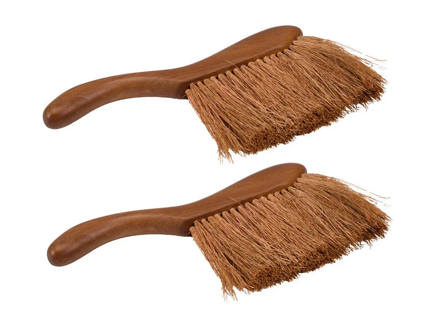 Lot de 2 balayettes en bois de teck et fibre de coco - ANGELICA 02