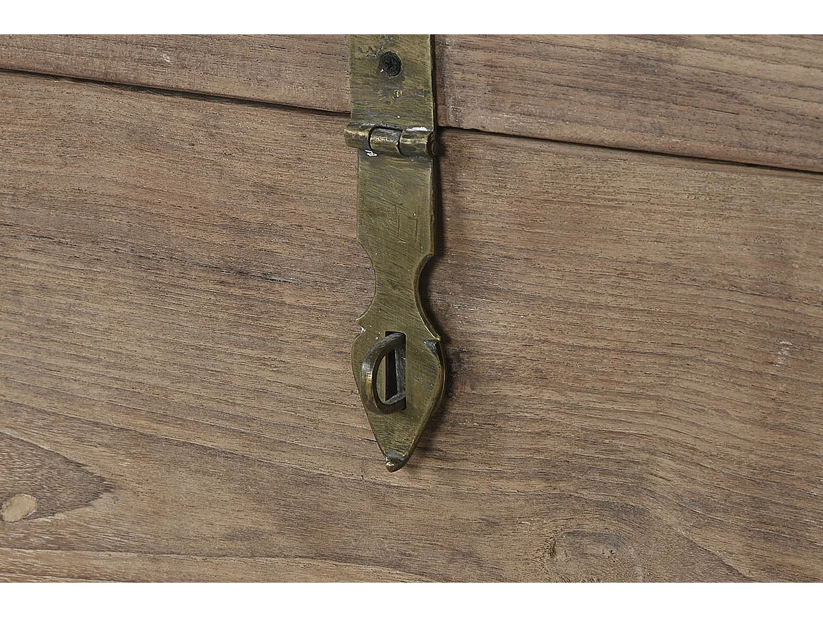 Coffre de rangement rectangulaire en bois coloris naturel -  longueur 89 x profondeur 54 x Hauteur 54 cm