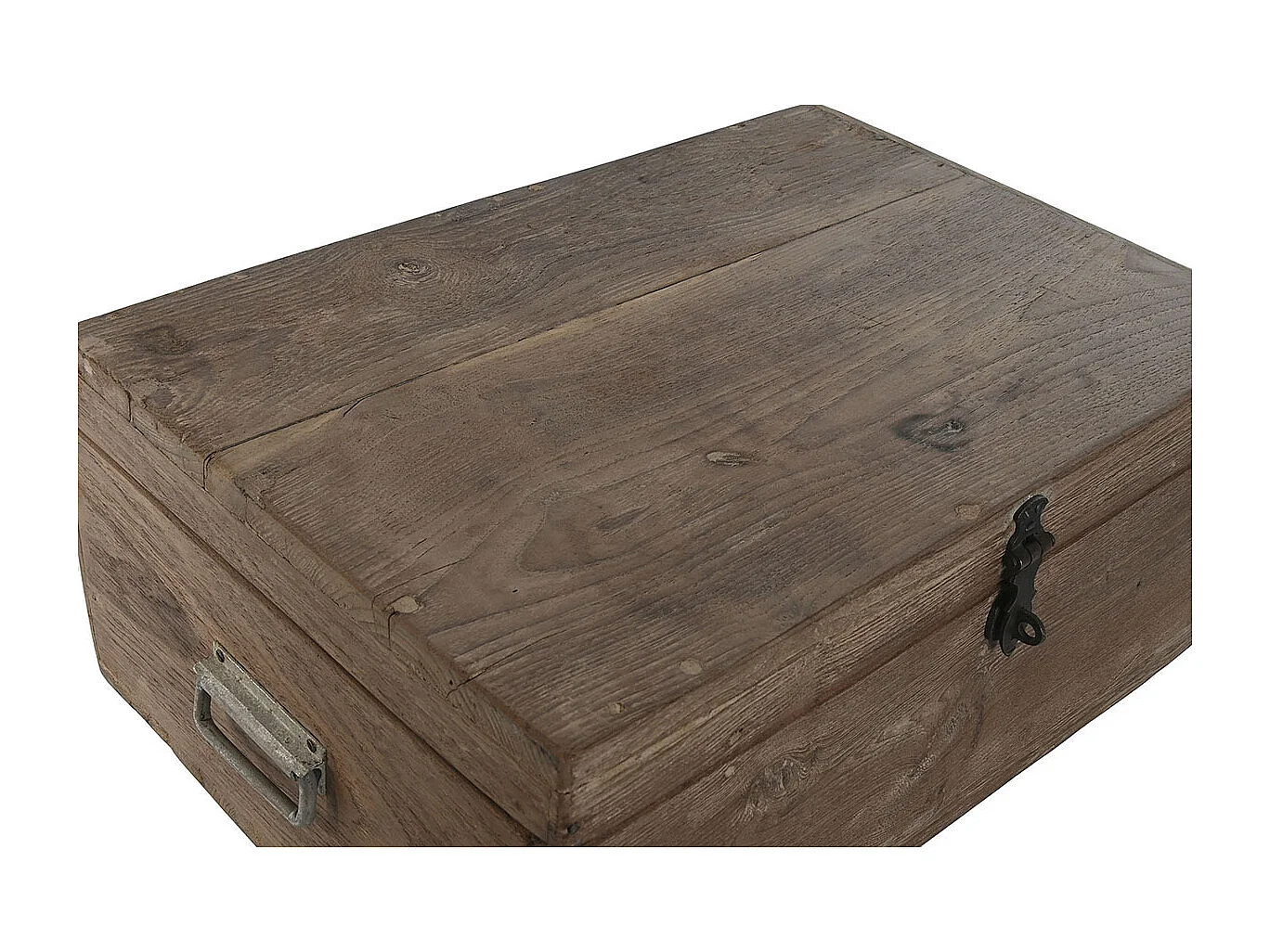 Coffre de rangement rectangulaire en bois coloris marron - longueur 46 x profondeur 31 x Hauteur 31 cm