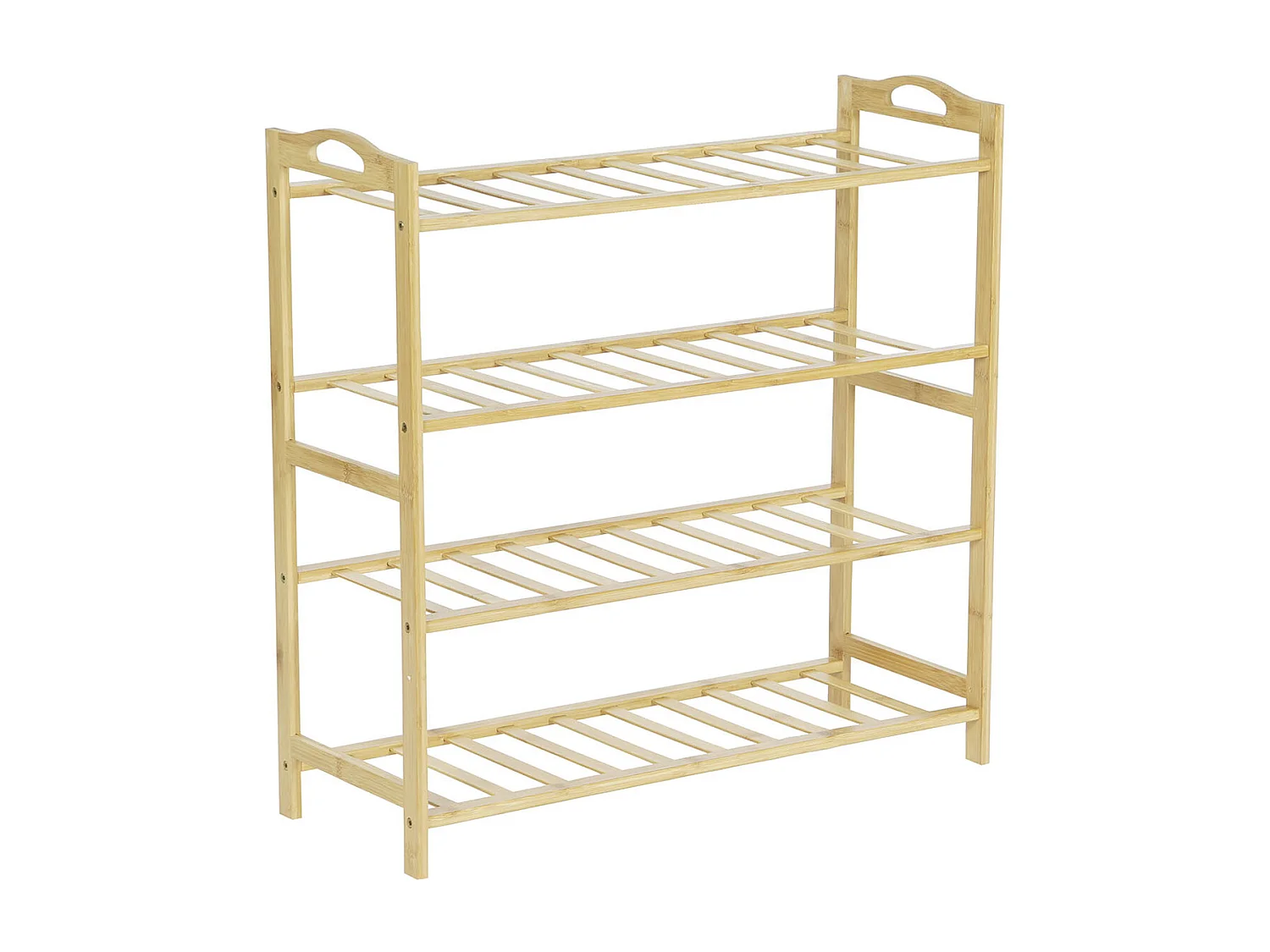 Etagère à chaussures, meuble à chaussures en bois coloris naturel -  longueur 67 x profondeur 26 x Hauteur 68 cm