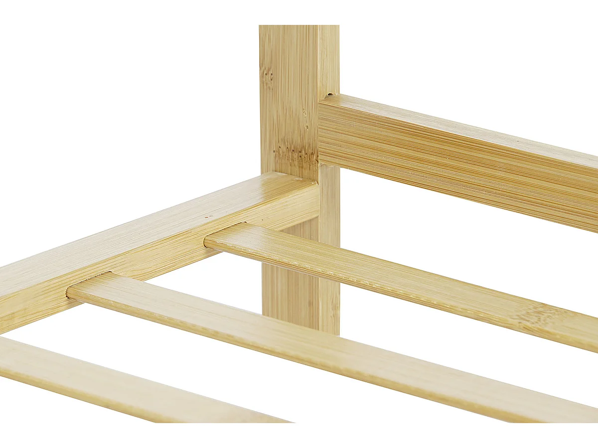 Etagère à chaussures, meuble à chaussures en bois coloris naturel -  longueur 67 x profondeur 26 x Hauteur 68 cm