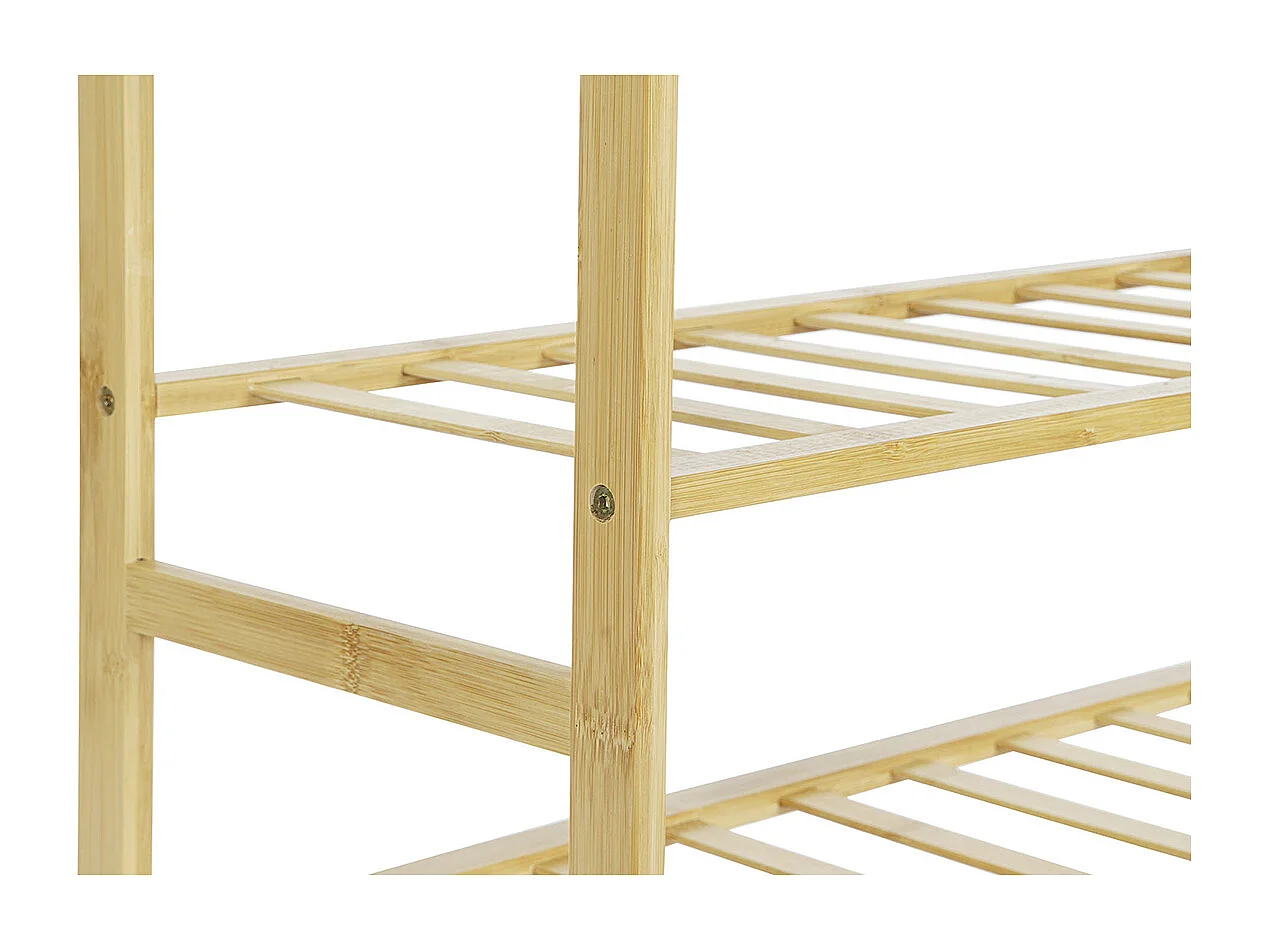 Etagère à chaussures, meuble à chaussures en bois coloris naturel -  longueur 67 x profondeur 26 x Hauteur 68 cm