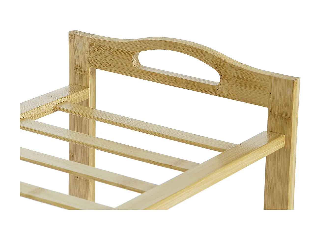 Etagère à chaussures, meuble à chaussures en bois coloris naturel -  longueur 67 x profondeur 26 x Hauteur 68 cm