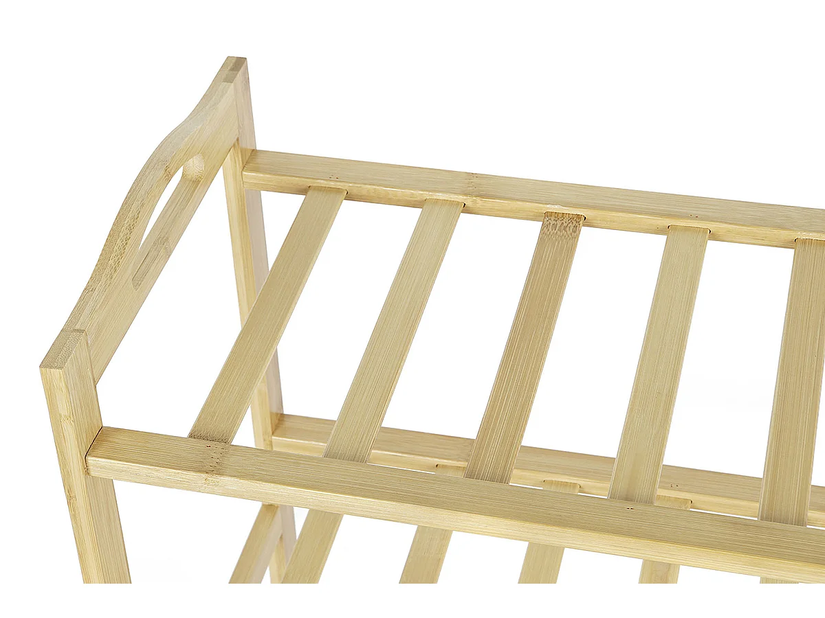 Etagère à chaussures, meuble à chaussures en bois coloris naturel -  longueur 67 x profondeur 26 x Hauteur 68 cm