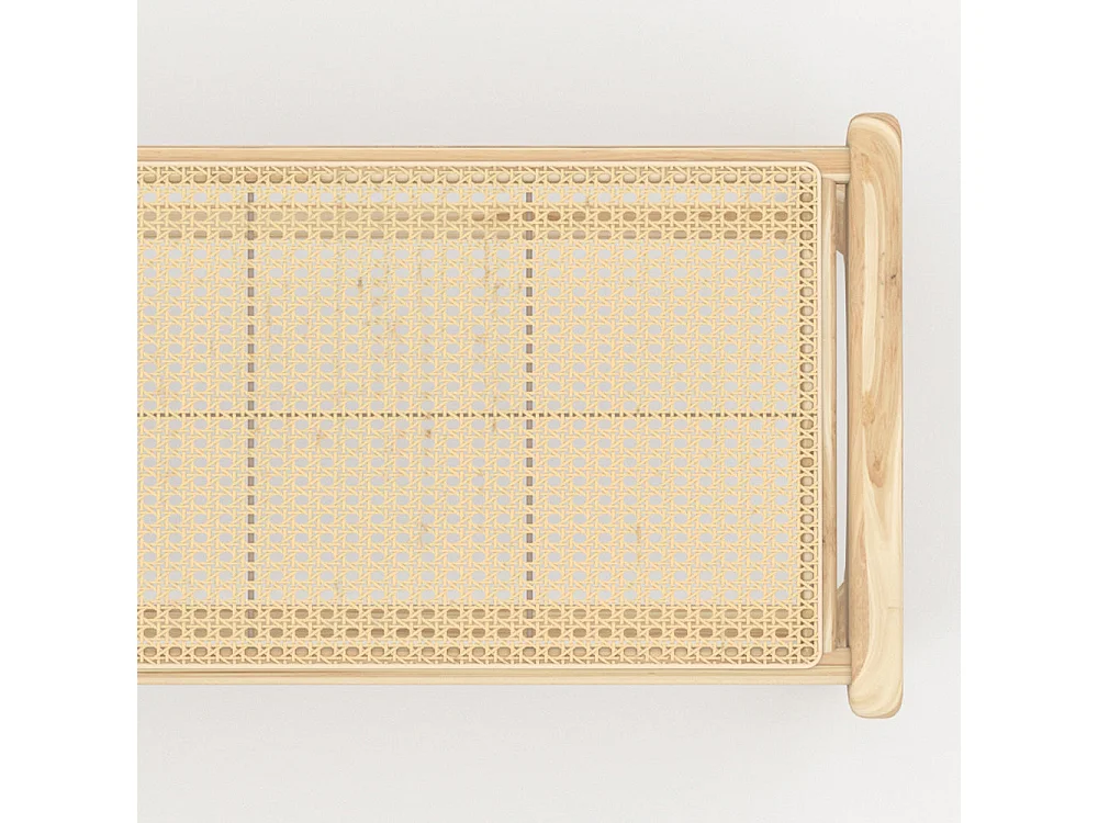 Banc 120 cm en bois de teck et cannage - Kuna