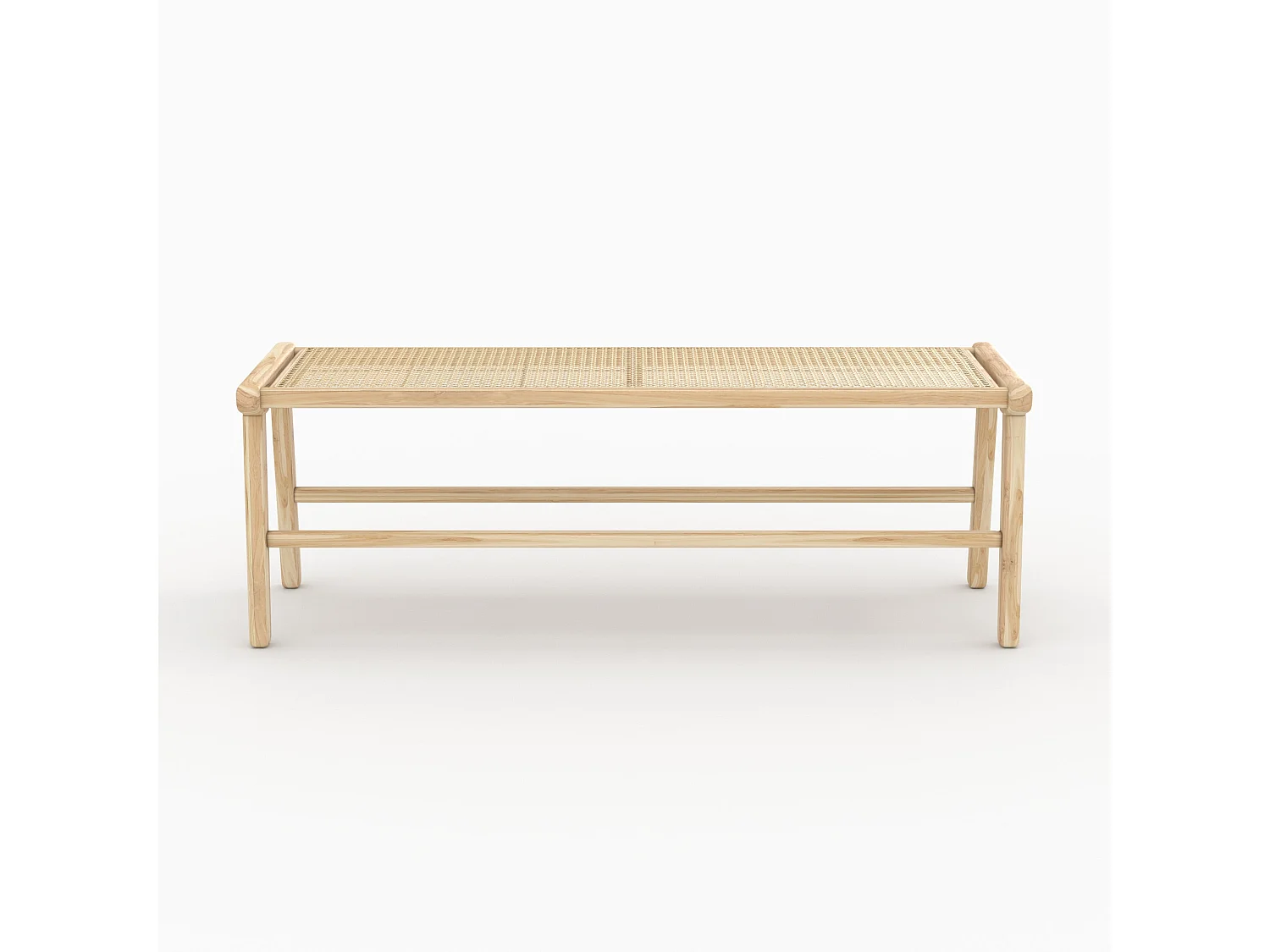 Banc 120 cm en bois de teck et cannage - Kuna