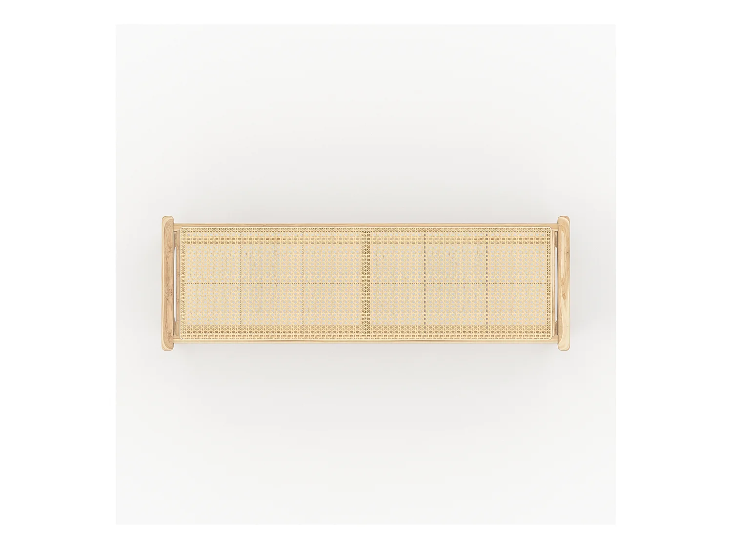 Banc 120 cm en bois de teck et cannage - Kuna