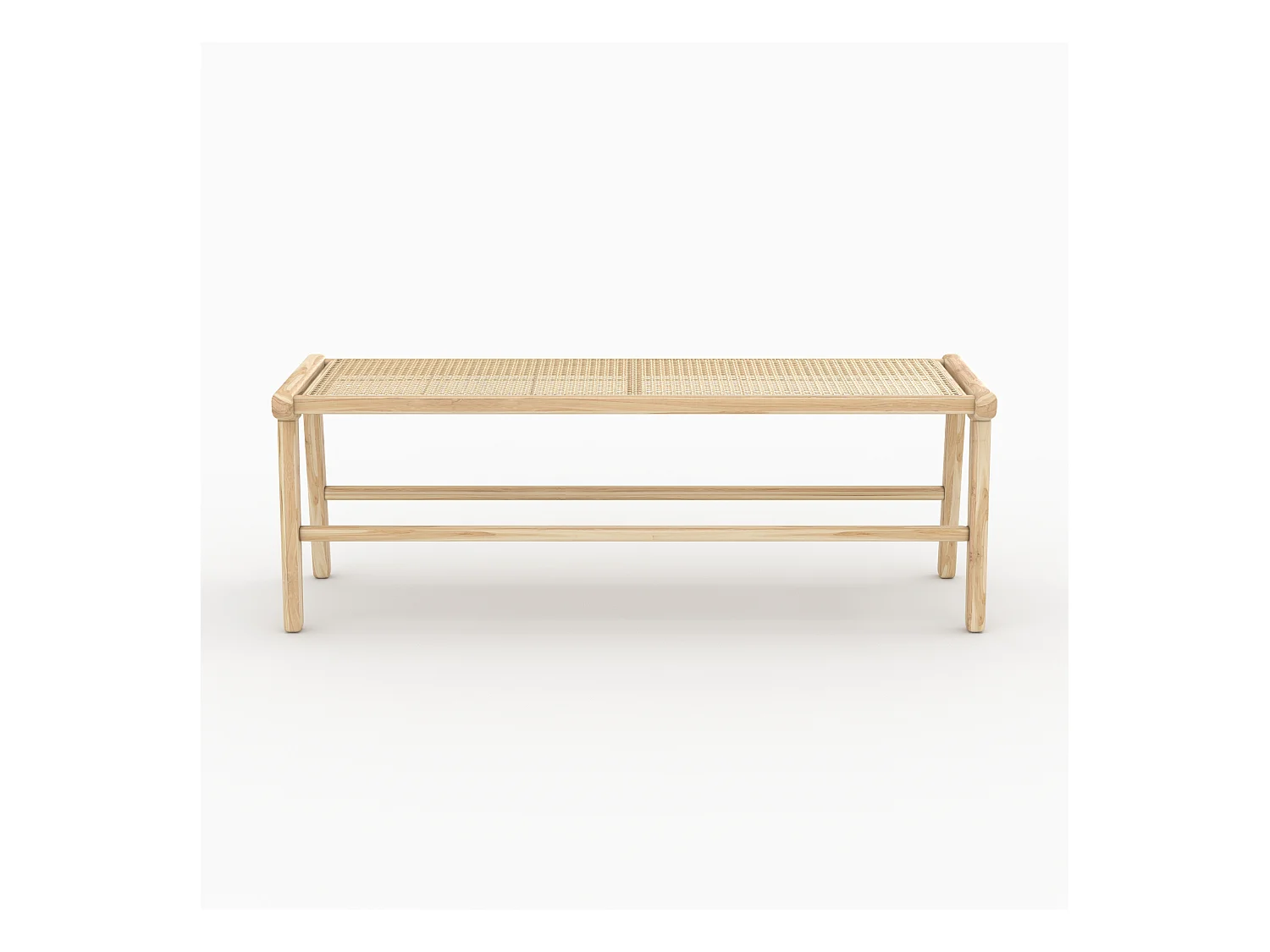Banc 120 cm en bois de teck et cannage - Kuna
