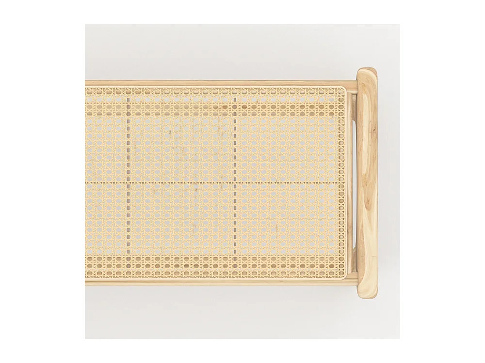 Banc 120 cm en bois de teck et cannage - Kuna