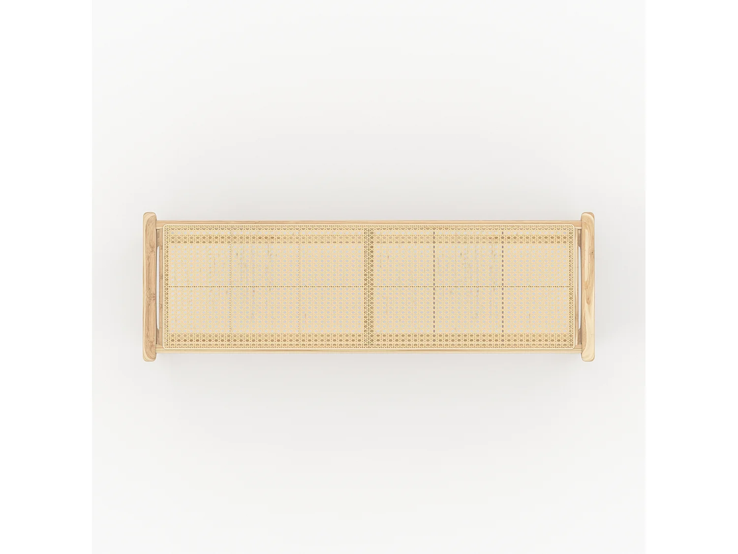 Banco 120 cm de madera de teca y rejilla de ratán - Kuna