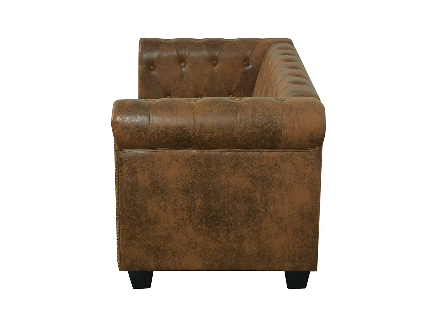 Canapé Chesterfield 2 places cuir artificiel marron