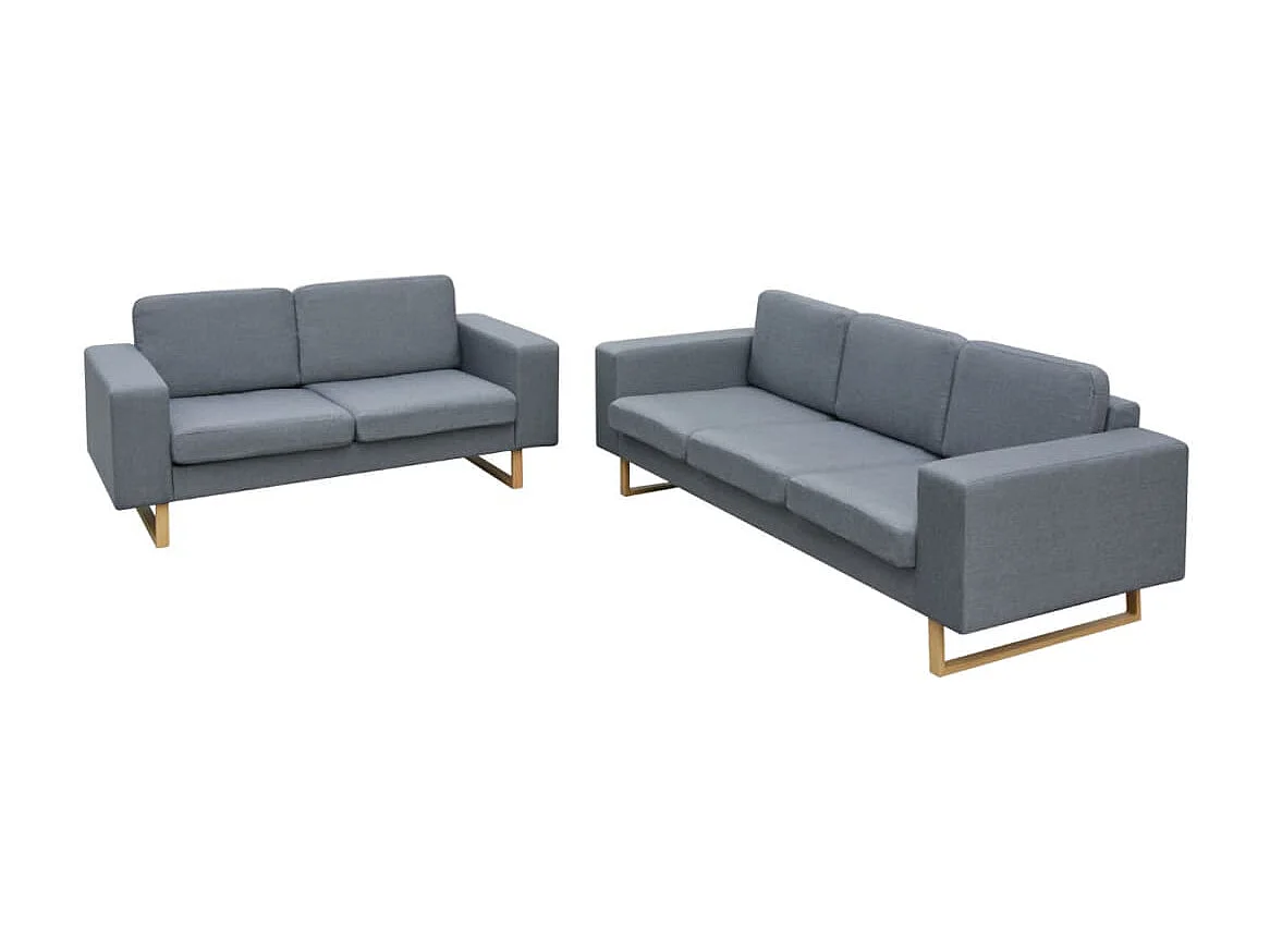 Ensemble de canapé à 2 places et à 3 places Gris clair