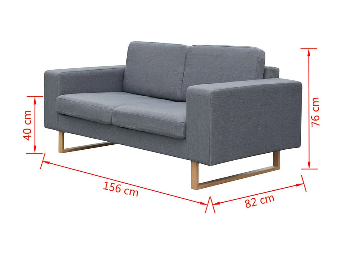 Ensemble de canapé à 2 places et à 3 places Gris clair