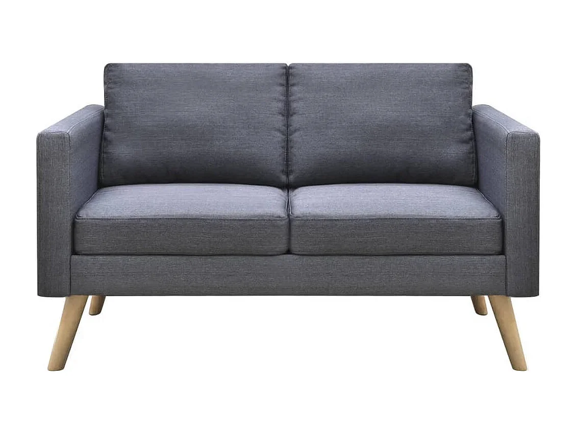 Jeu de canapé à 2 places et à 3 places Tissu Gris foncé