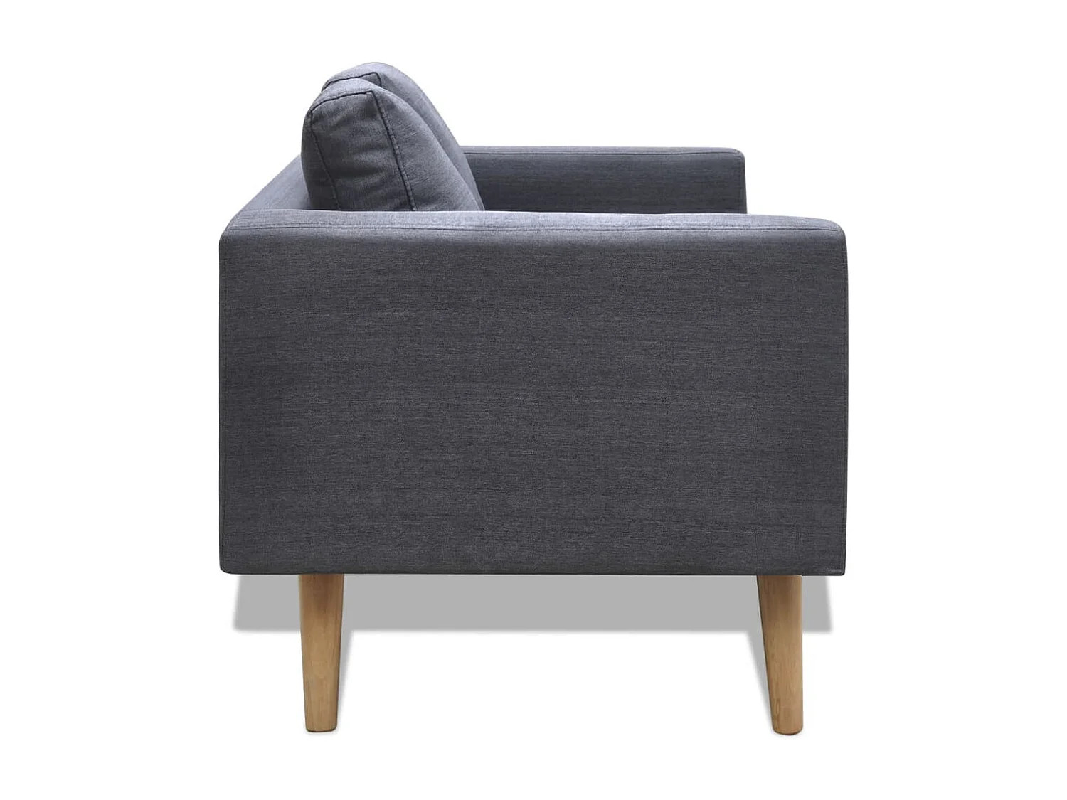Jeu de canapé à 2 places et à 3 places Tissu Gris foncé