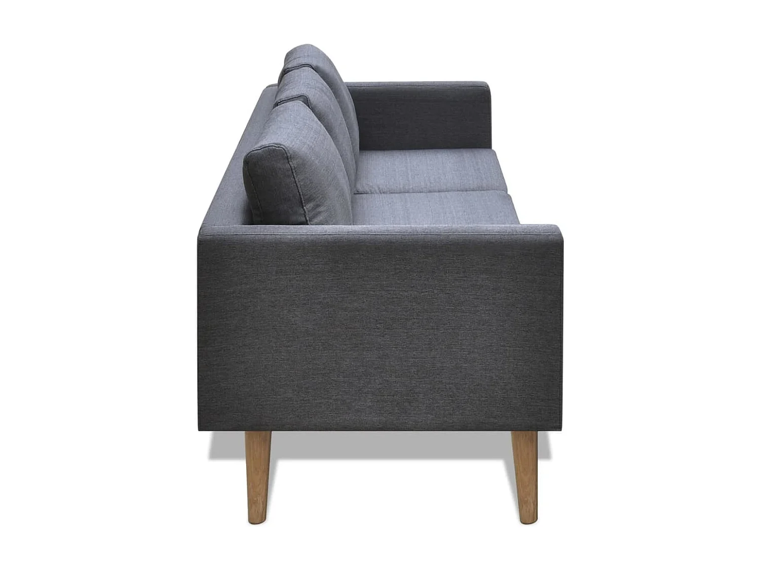 Jeu de canapé à 2 places et à 3 places Tissu Gris foncé