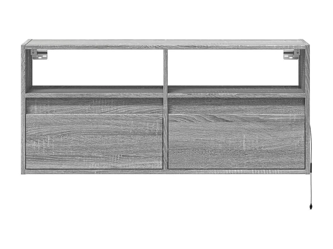 Tv-wandmeubel met LED-verlichting 100x31x45 cm grijs sonoma