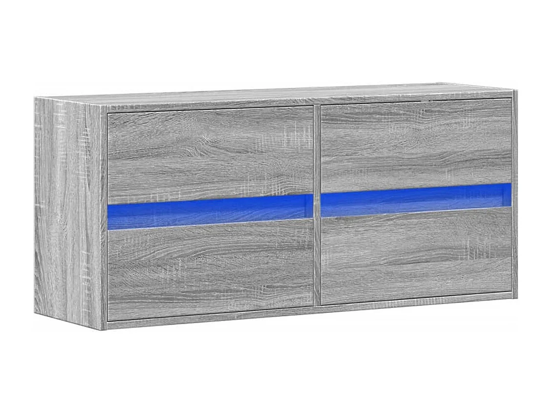 Tv-wandmeubel met LED-verlichting 100x31x45 cm grijs sonoma