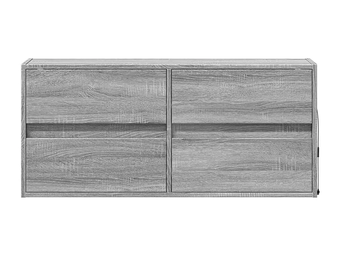 Tv-wandmeubel met LED-verlichting 100x31x45 cm grijs sonoma