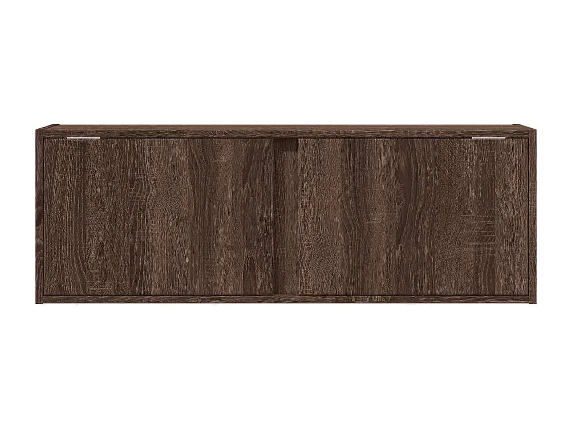 Meuble TV mural avec lumières LED chêne marron 100x31x35 cm