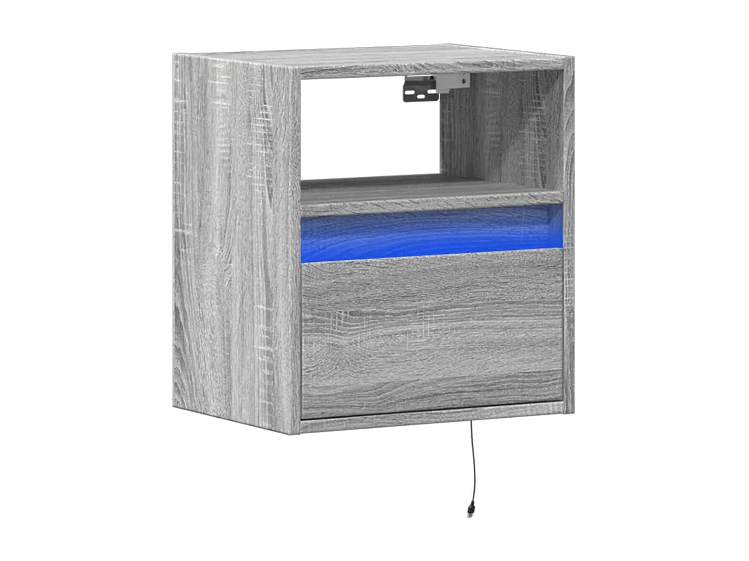 Tv-wandmeubel met LED-verlichting 41x31x45 cm grijs sonoma