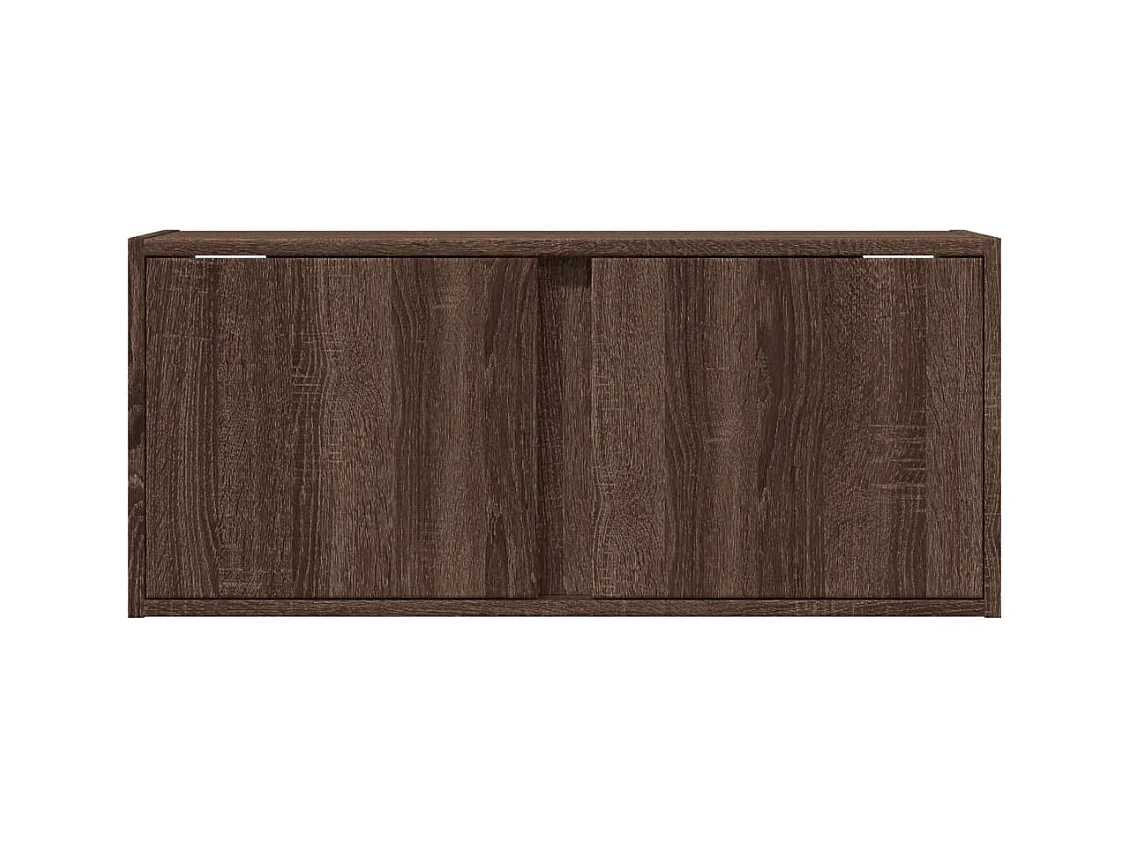 Meuble TV mural avec lumières LED chêne marron 80x31x35 cm