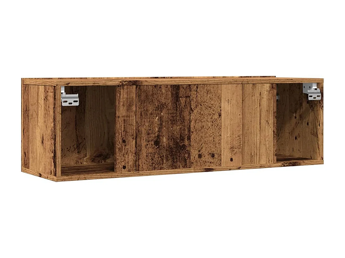 Meubles TV muraux 2 pièces vieux bois 100x30x30 cm