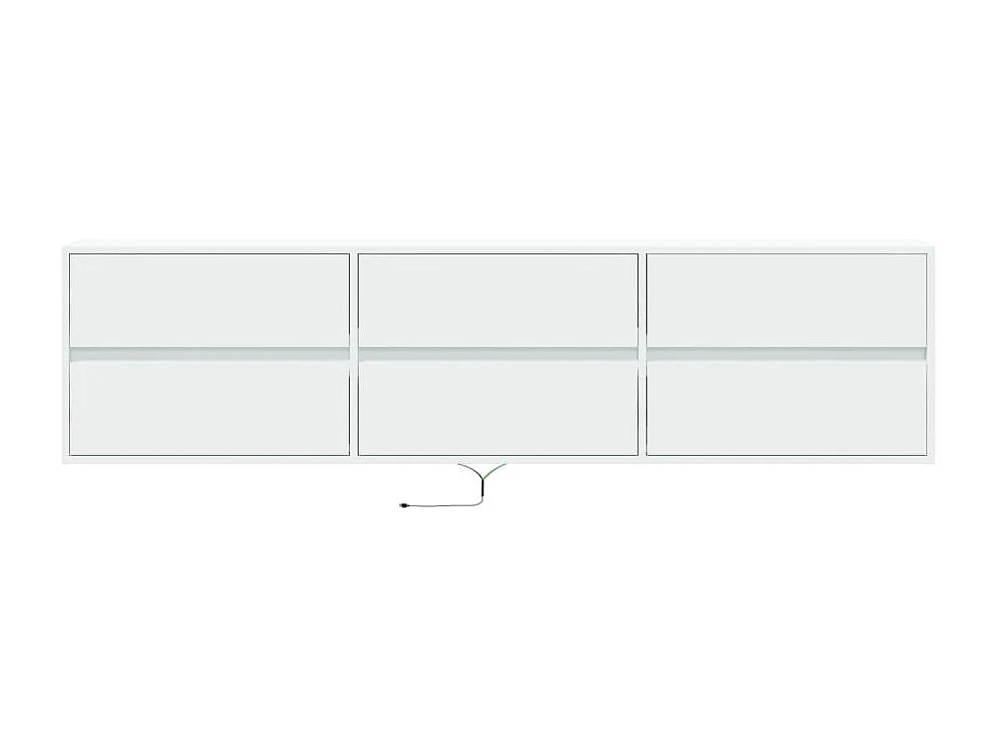 Meuble TV mural avec LED blanc 180x31x45 cm