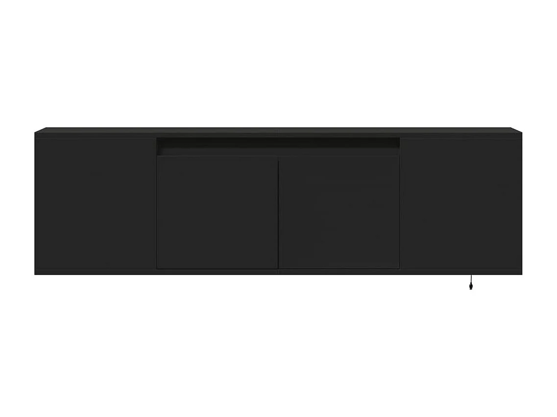 Tv-wandmeubel met LED-verlichting 135x31x39,5 cm zwart