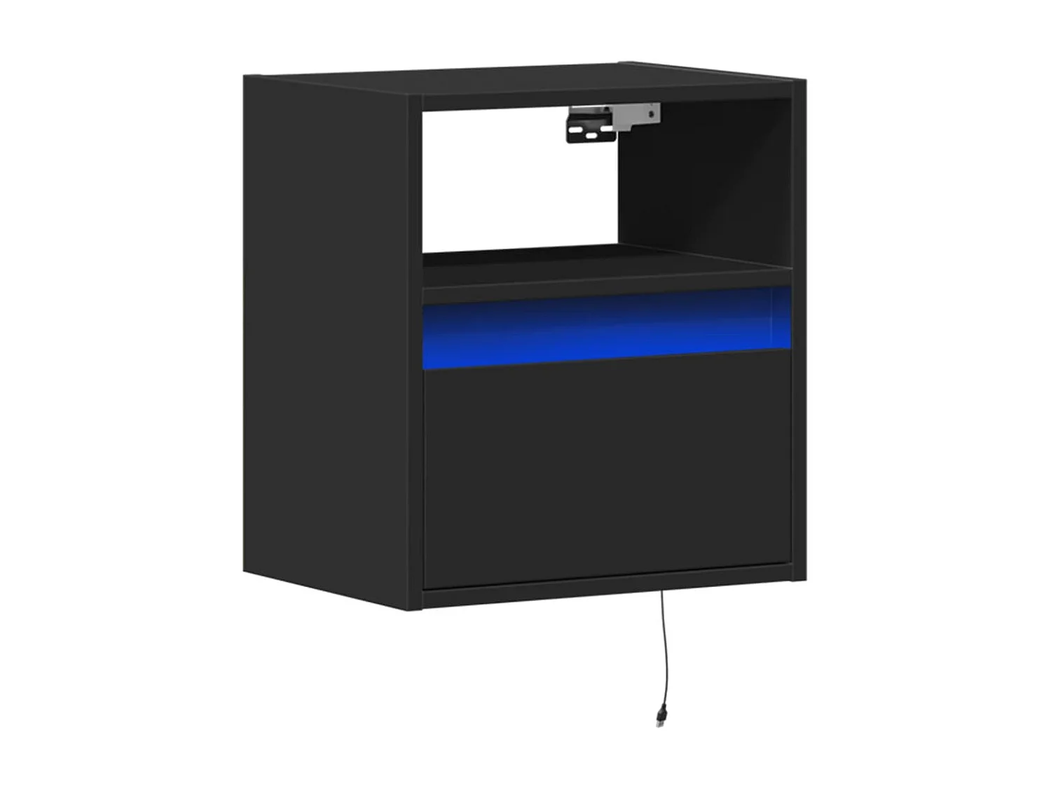 Tv-wandmeubel met LED-verlichting 41x31x45 cm zwart