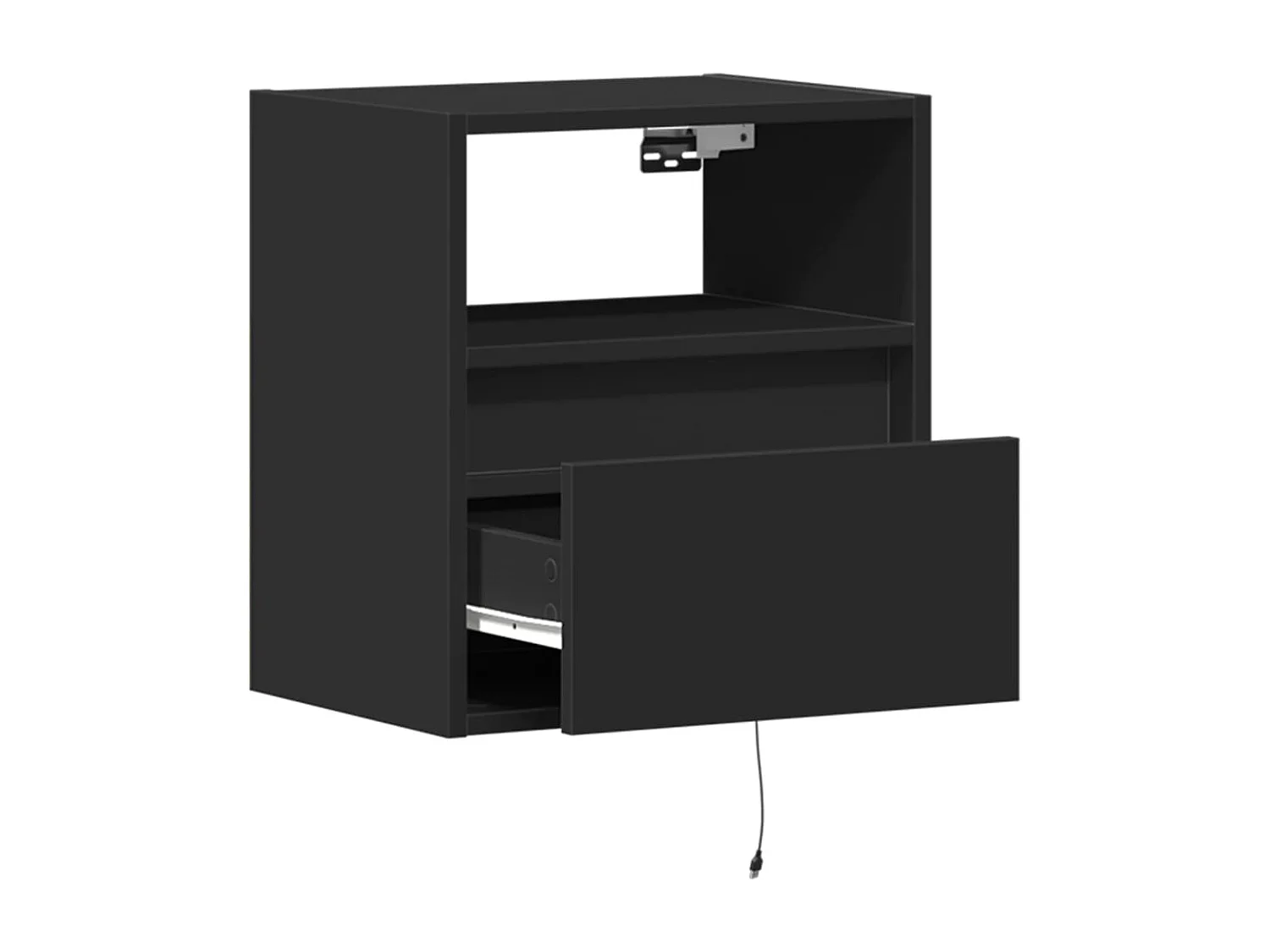 Tv-wandmeubel met LED-verlichting 41x31x45 cm zwart