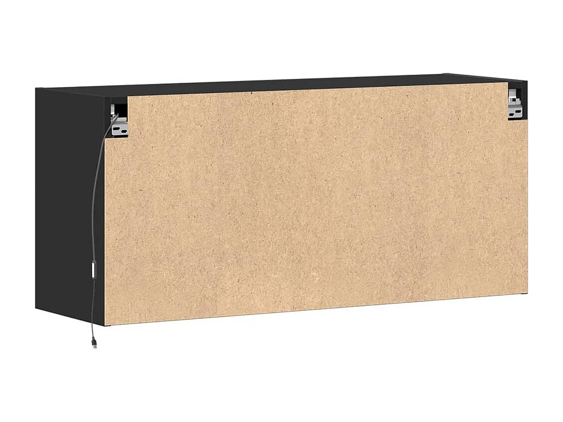 Tv-wandmeubel met LED-verlichting 100x31x45 cm zwart