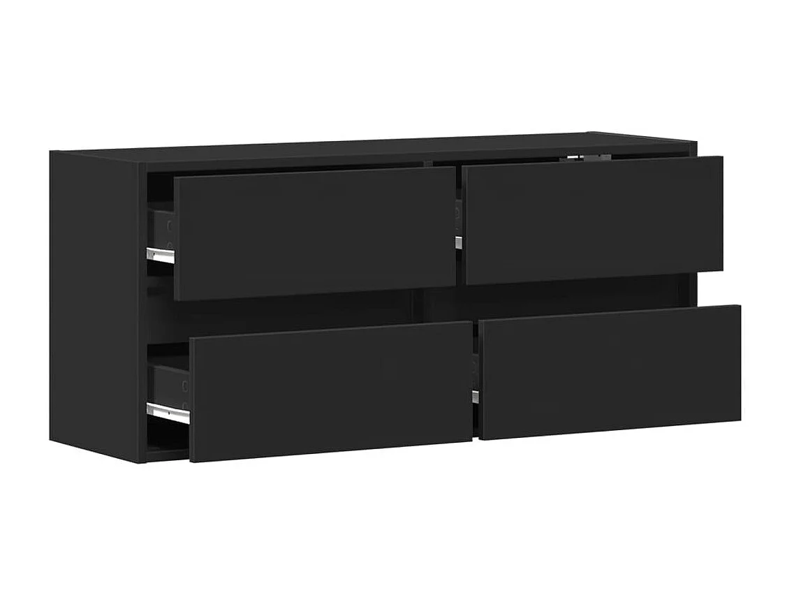 Tv-wandmeubel met LED-verlichting 100x31x45 cm zwart